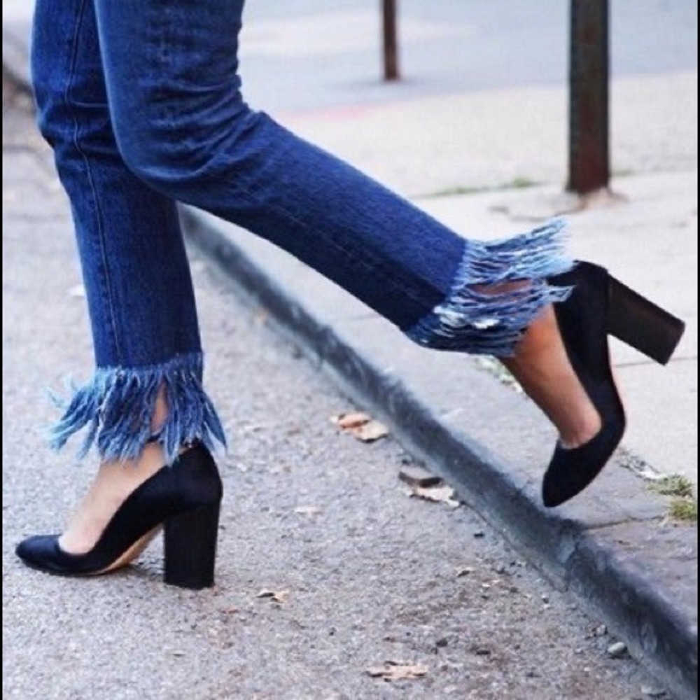 LITZ Frayed Fringe Hem Cropped Jeans - Picture 11 of 12